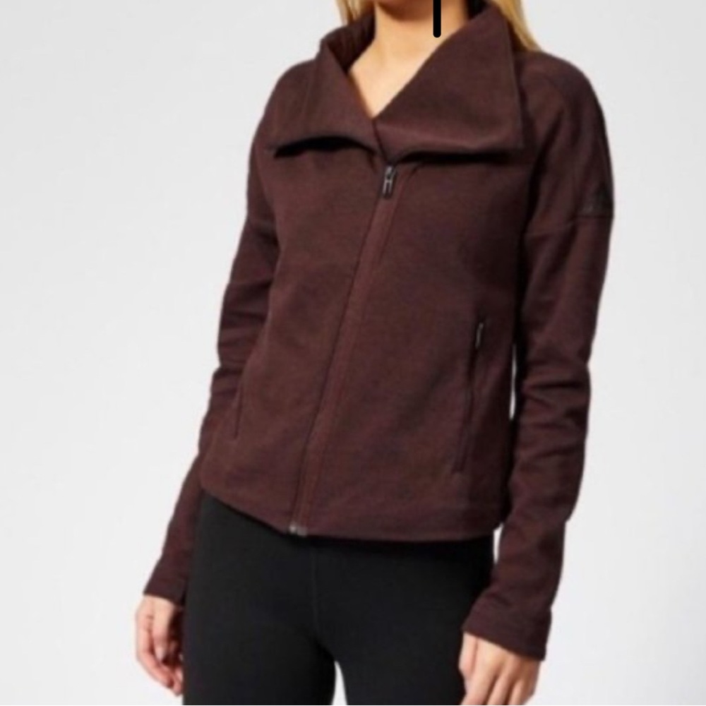 adidas Stella Mcartney Women's Dark Burgundy Crop Jacket